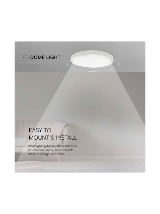 V-TAC Round Outdoor LED Panel 36W with Warm White Light 3000K