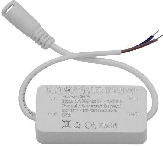 GloboStar Στρογγυλό Χωνευτό LED Panel 20W με Θερμό Λευκό Φως 2700K 22.2εκ.