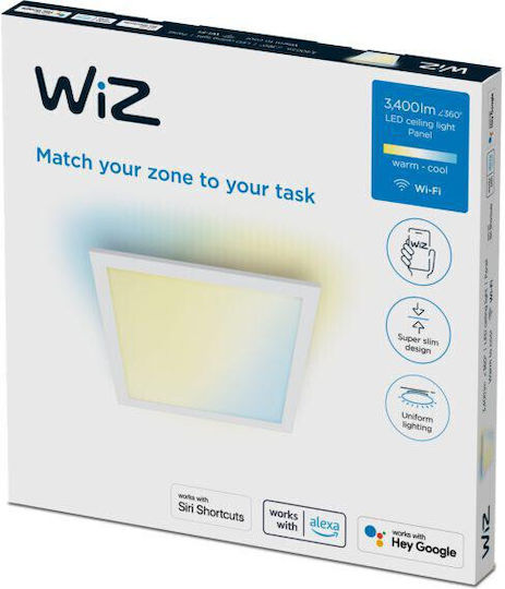 WiZ Квадрат На открито LED Панел 36W с Регулируемо бяло Светлина 60x60см.