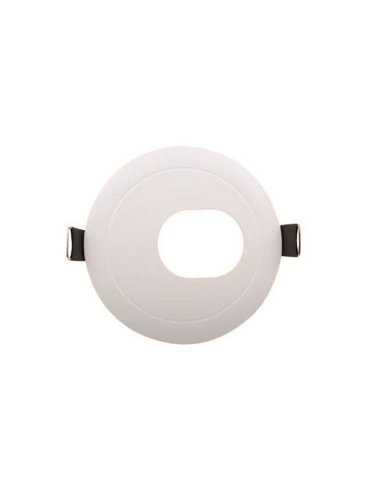 Elmark Round Plastic Recessed Spot White 9x9cm.