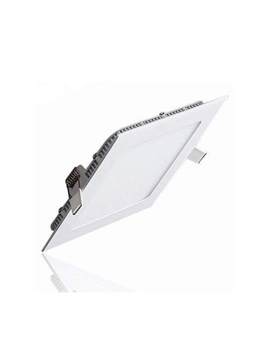Aca Square Metallic Recessed Spot with Integrated LED and Warm White Light White 11.8x11.8cm. 1pcs