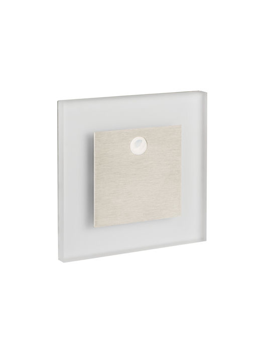 Kanlux Square Metallic Recessed Spot with Integrated LED and Warm White Light Silver 1pcs