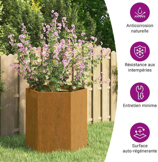 vidaXL Metallic Dark Planter Box 40x40x45cm