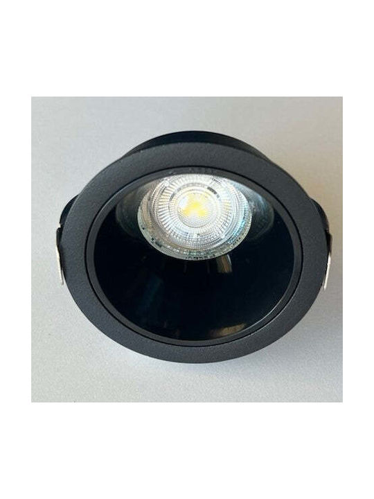 Home Lighting Rectangle Metallic Recessed Spot with Socket GU10 Black 8x5cm. 1pcs