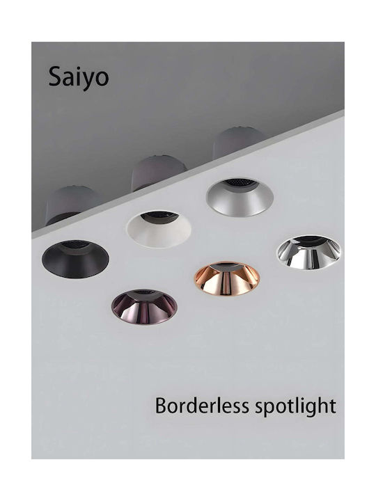 Home Lighting Metallic Recessed Spot with Socket GU10 White 6.5x6.5cm. 1pcs