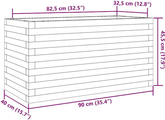 vidaXL Ζαρντινιέρα Ξύλινη Λευκή 90x40x45.5εκ.