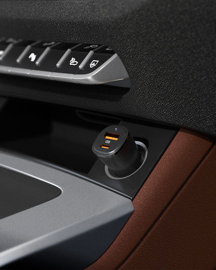 Spigen Essential 48w Car Charger Φορτιστής Αυτοκινήτου 48W 2.4A με Θύρες: 1xUSB 1xType-C Μαύρο Χρώμα
