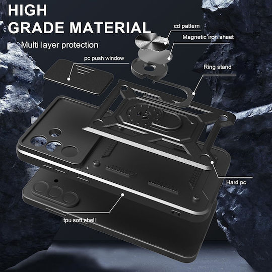 Techsuit Camshield Umschlag Rückseite Kunststoff / Silikon Schwarz (Samsung Galaxy A56 5G)
