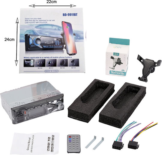 LTC Car Radio 1 DIN Bluetooth USB