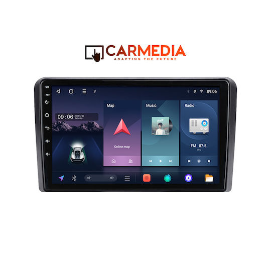 Carmedia Ηχοσύστημα Αυτοκινήτου για Seat Exeo Audi A3 2003-2012 (Bluetooth/USB/WiFi/GPS/Apple-Carplay/Android-Auto) με Οθόνη Αφής 9"