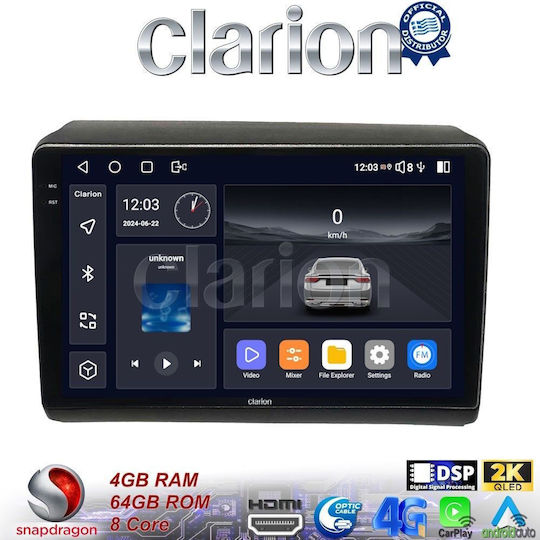 Clarion Ηχοσύστημα Αυτοκινήτου για Peugeot Partner Fiat Ducato Citroen Jumper 2012> (Bluetooth/USB/WiFi/GPS/Apple-Carplay/Android-Auto)