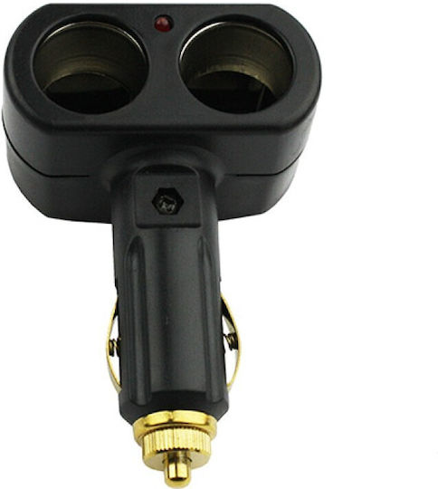 Auto Gs Car Charger with Ports: 2xLighter Black Color