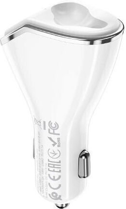 Hoco Car Charger White E47 Pro Traveller with Ports: 2xUSB