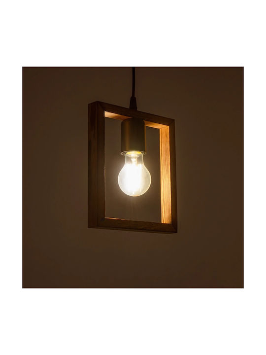 GloboStar Edison Pendant Light Beige with Socket E27 18.5x18.5x66cm