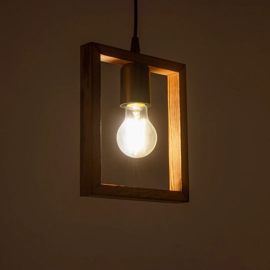 GloboStar Edison Pendant Light Beige with Socket E27 18.5x18.5x66cm