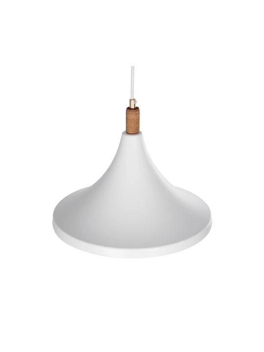 GloboStar Belfry Hängelampe Weiß Glocke mit Fassung E27 29.5x29.5x90cm.