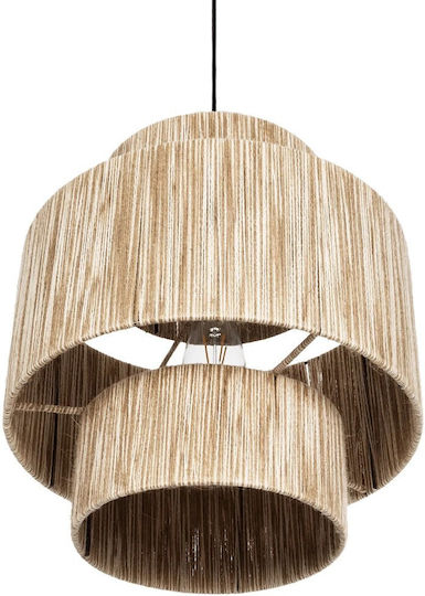 GloboStar Salto Pendant Light Beige Boho with Socket E27 39x39x80cm