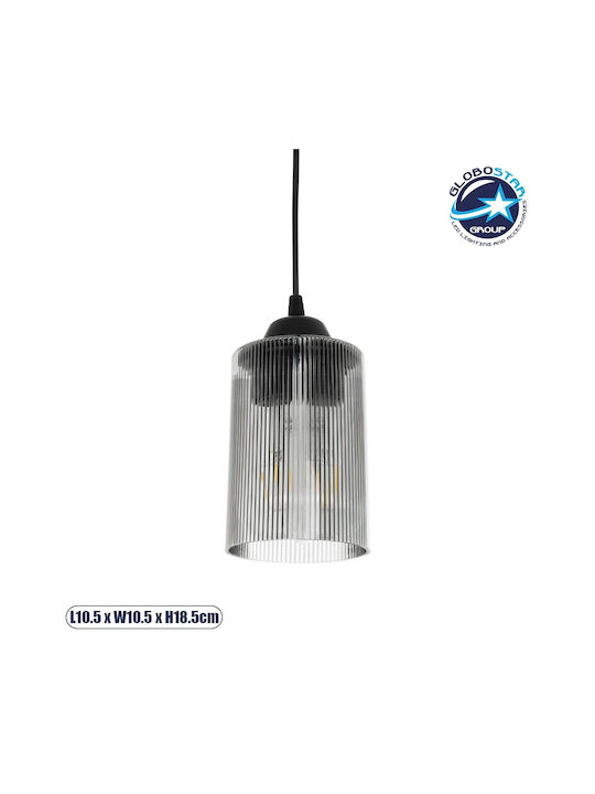 GloboStar Torus Κρεμαστό Φωτιστικό Μαύρο με Ντουί E27 10x10x77εκ.