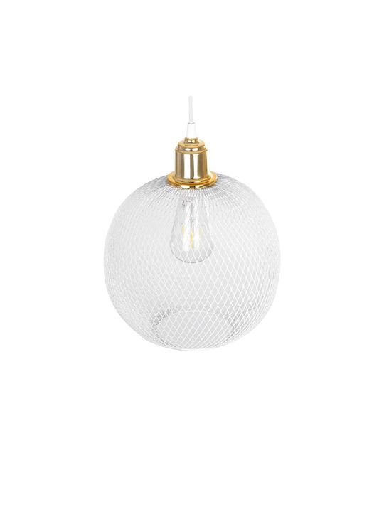 GloboStar Wire Pendant Light White Grid with Socket E27 29x29x90cm