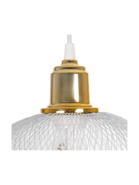 GloboStar Wire Pendant Light White Grid with Socket E27 29x29x90cm