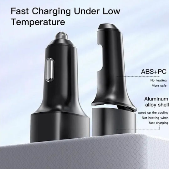 Yesido Car Charger 42W 2.4A Fast Charging with Ports 3xUSB-A Black Color