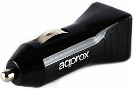 Approx Φορτιστής Αυτοκινήτου 3.1A με Θύρες: 2xUSB Μαύρο Χρώμα