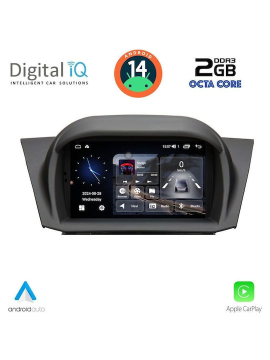 Digital IQ Car-Audiosystem für Ford Fiesta 2008-2017 (Bluetooth/USB/AUX/WiFi/GPS/Apple-Carplay/Android-Auto) mit Touchscreen 7"