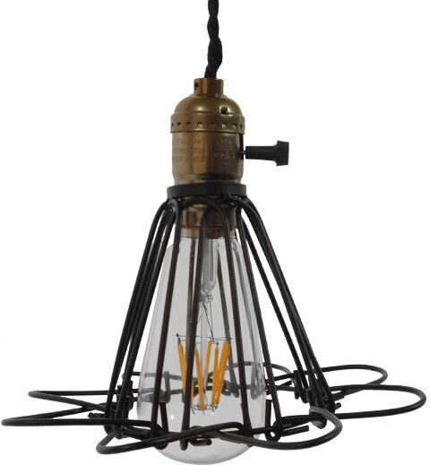 GloboStar Flower Iron Pendant Light Orange Grid with Socket E27 10x10x20cm