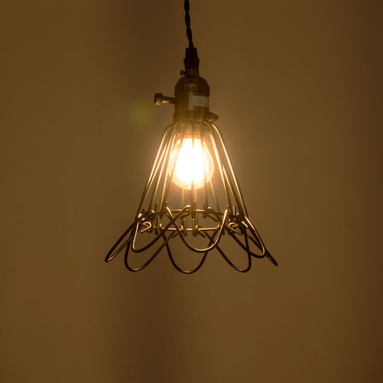 GloboStar Flower Iron Κρεμαστό Φωτιστικό Πορτοκαλί 10x10x20εκ. GloboStar Flower Iron Κρεμαστό Φωτιστικό Πορτοκαλί 10x10x20εκ.