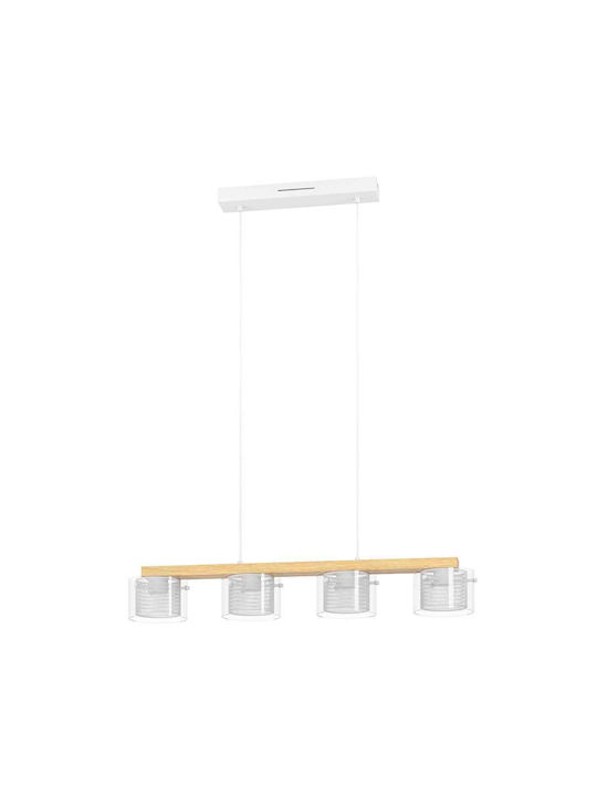 Eglo Κρεμαστό Φωτιστικό Λευκό LED Ράγα 88x15x110εκ.