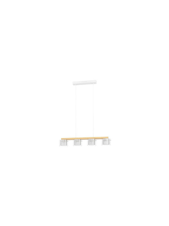 Eglo Κρεμαστό Φωτιστικό Λευκό LED Ράγα 88x15x110εκ.