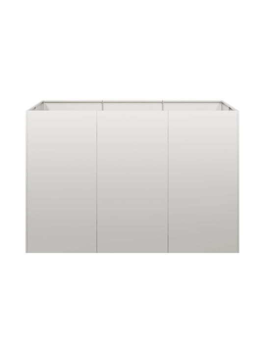 vidaXL Planter Box Metallic Silver 120x80x80cm.