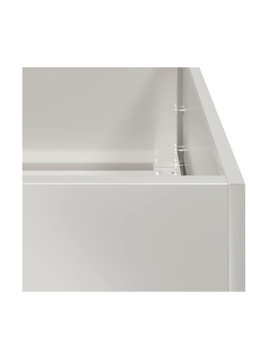 vidaXL Ζαρντινιέρα Μεταλλική Ασημι 40x80x40εκ.