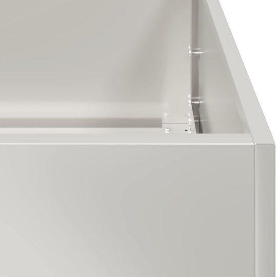 vidaXL Метална Кутия За Саксии Сребриста 40x80x40см