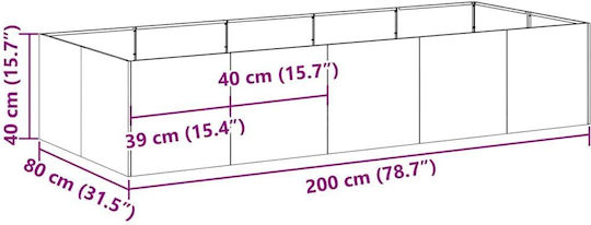 Vidaxl Pflanzkübel Schwarz 200x80x40 cm Stahl Schwarz