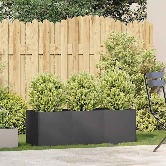 vidaXL Кутия за саксии Метал Черно 120x40x40см.