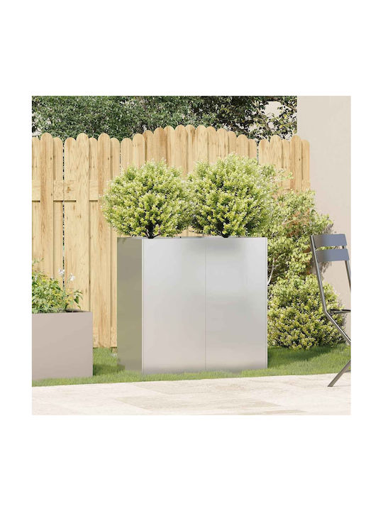 vidaXL Metallischer Blumenkasten Silber 80x40x80cm