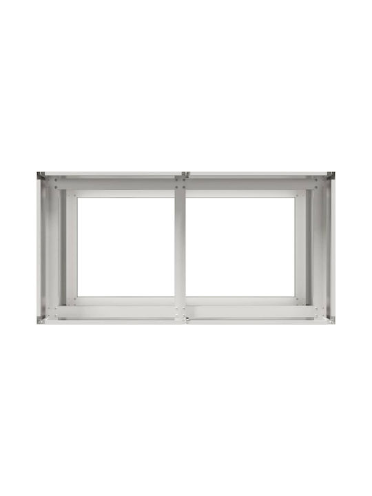 vidaXL Metallischer Blumenkasten Silber 80x40x80cm