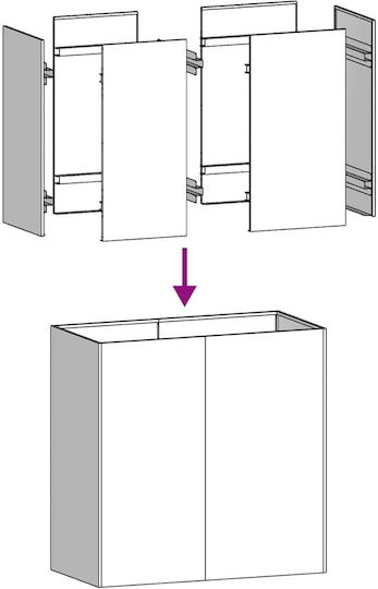 vidaXL Planter Box Metalic Argintiu 80x40x80 cm