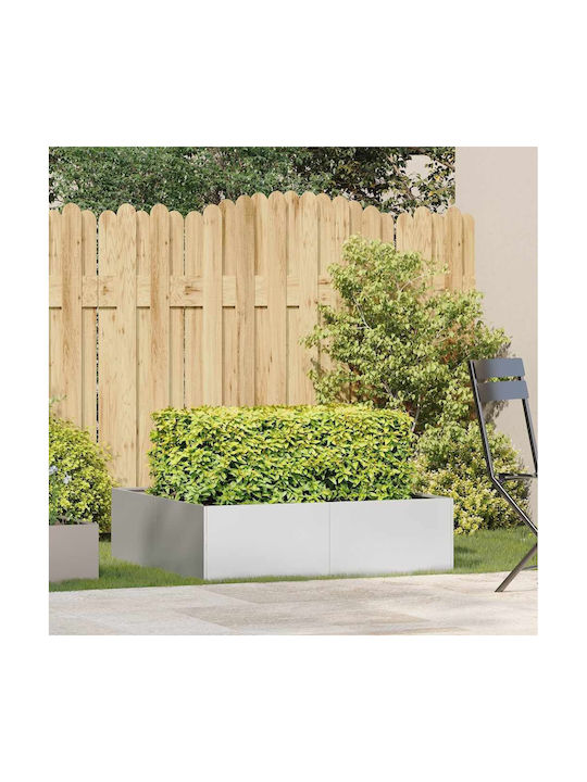 Vidaxl Ζαρντινιέρα 100x100x30 Εκ Ανοξείδωτο Ατσάλι Ασήμι