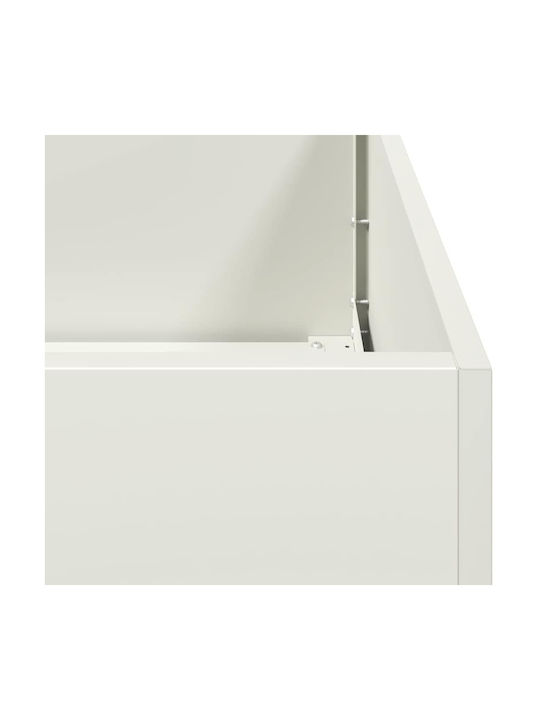 vidaXL Planter Box Metallic White 40x40x80cm.