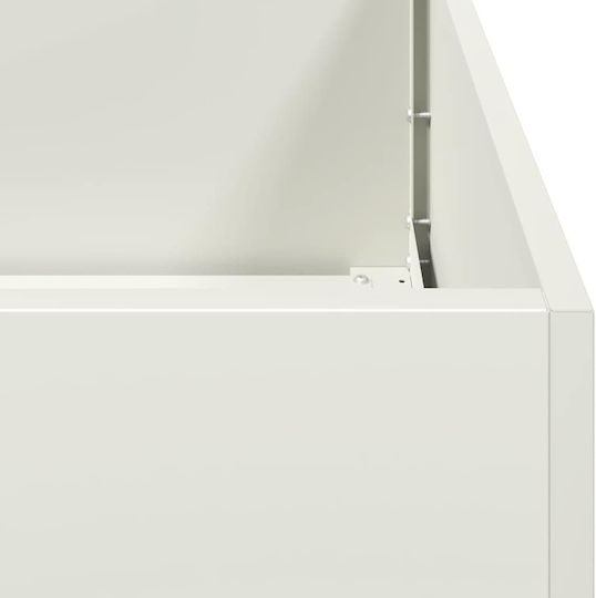 vidaXL Ζαρντινιέρα Μεταλλική Λευκή 40x40x80εκ.