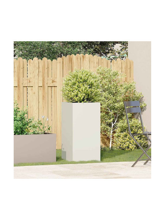 vidaXL Planter Box Metallic White 40x40x80cm.