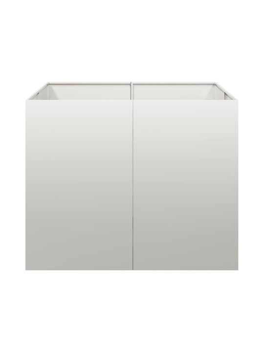 vidaXL Ζαρντινιέρα Μεταλλική Ασημι 100x100x80εκ.