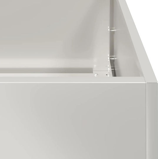 vidaXL Metallic Silver Planter Box 100x100x80cm