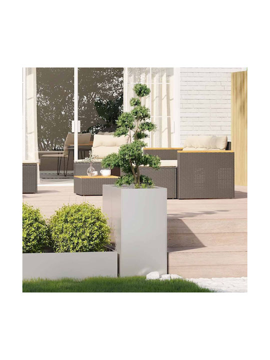 vidaXL Ζαρντινιέρα Μεταλλική Ασημι 40x80x80εκ.
