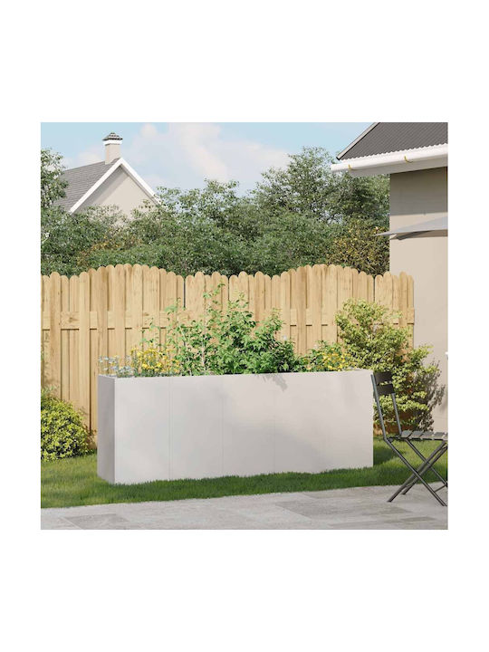 vidaXL Кутия за саксии Метал Silver 200x40x80см.