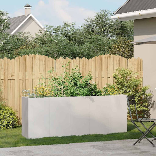 vidaXL Planter Box Metal Silver 200x40x80cm.