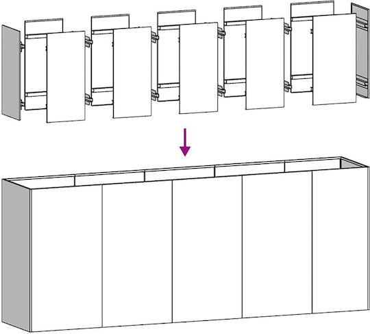 vidaXL Planter Box Metal Silver 200x40x80cm.