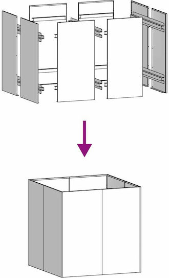 vidaXL Planter Box Metalic Argintiu 80x80x80cm